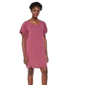 Lucky Brand Women Ruffle Sleeve Dress XL NWT Pink